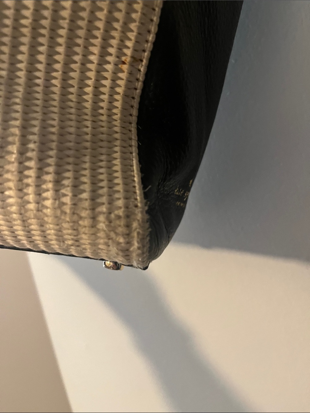 kate spade Cream Woven Tote with Black Trim - Picture 12 of 12
